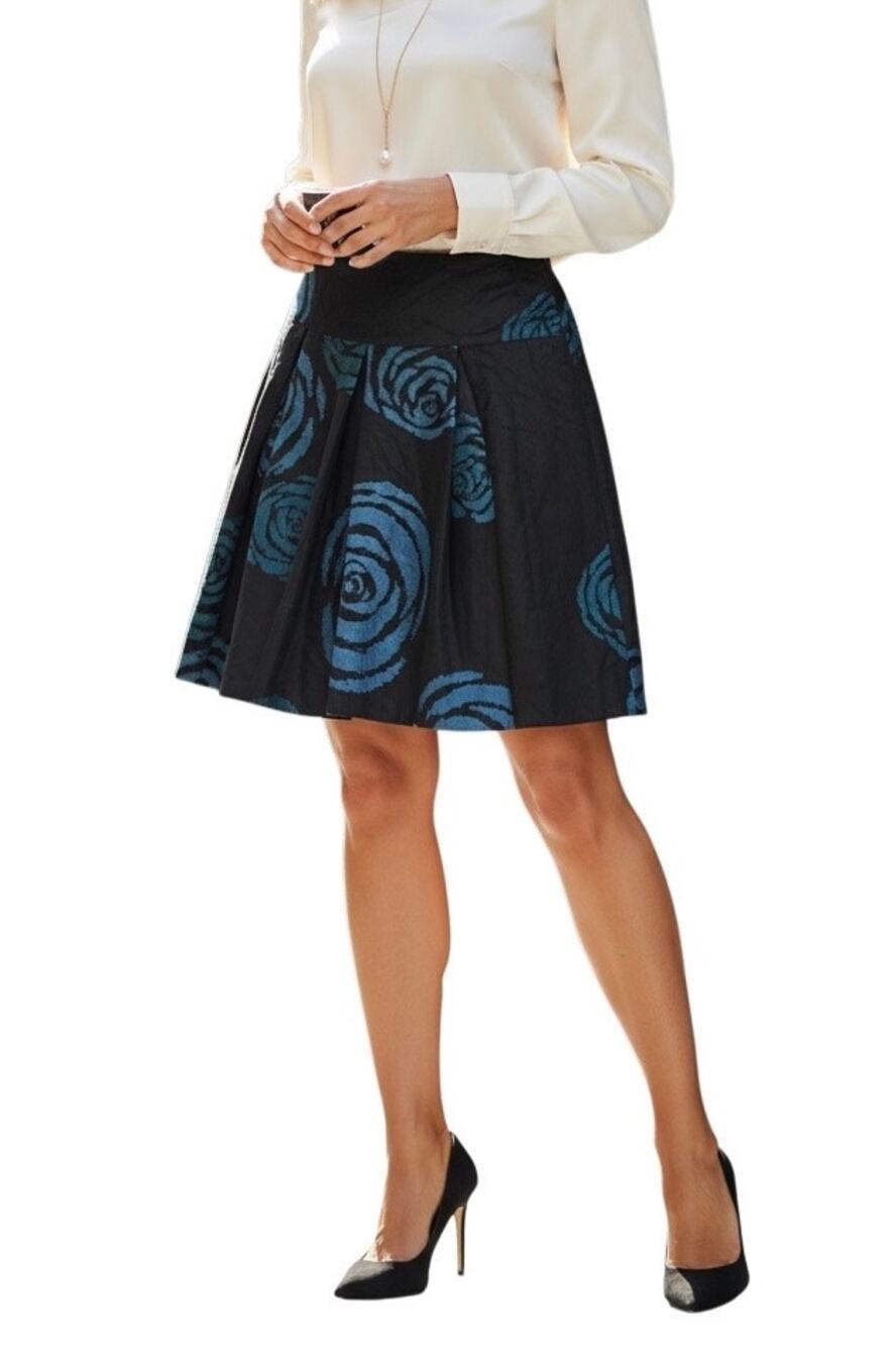 MARC JACOBS Floral Velvet Pleated Skater Skirt Size 4